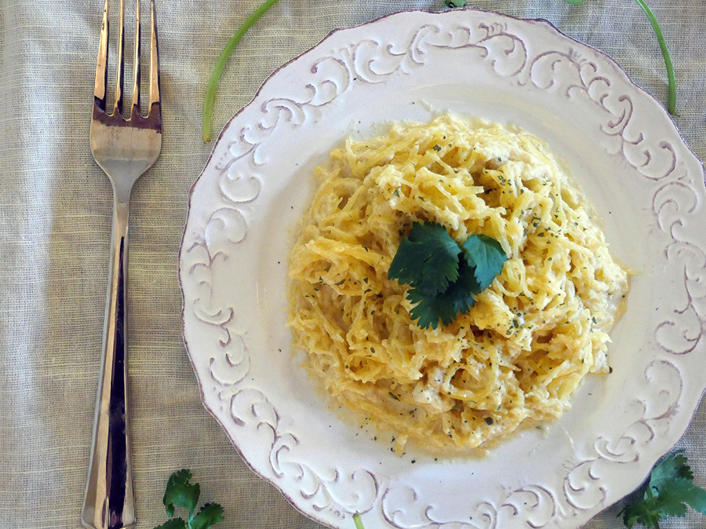 Creamy Alfredo “pasta” (gluten free, dairy free and vegan)