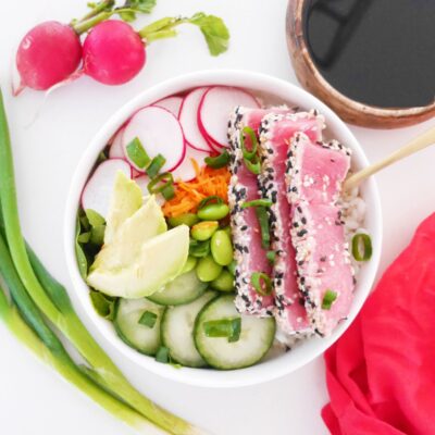 Sustainable Seared Sesame-Crusted Tuna Power Bowl