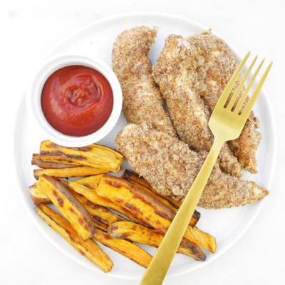 Air-Fried Chicken Tenders and Sweet Potato Fries