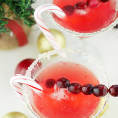 Cranberry Candy Cane Martinis