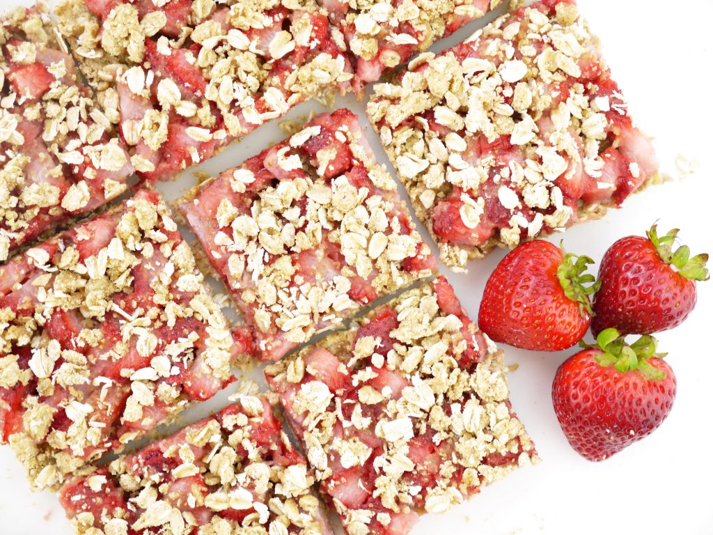 Strawberry Crumble Oat Squares