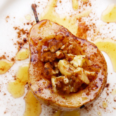 Walnut and Honey Baked Pears