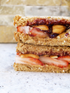 Strawberry and Cashew Butter Sandwich