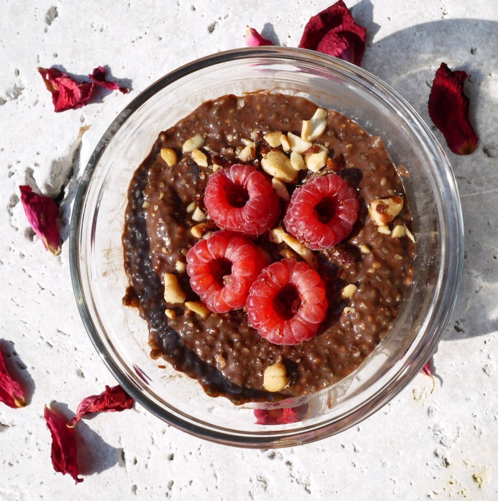 Chocolate Chia Raspberry Pudding - Nutrition By Mia
