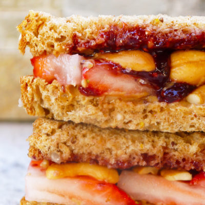 Strawberry and Cashew Butter Sandwich
