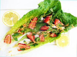 Strawberry and Chicken Lettuce Cups