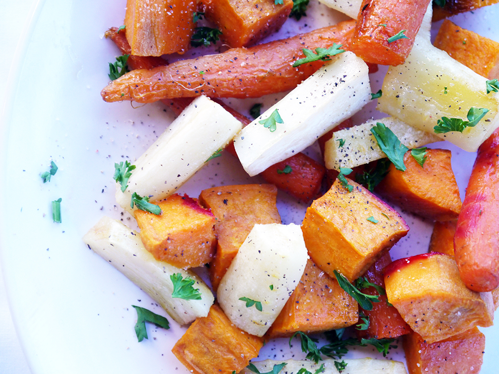 Roasted Carrot, Parsnip and Sweet Potato Medley